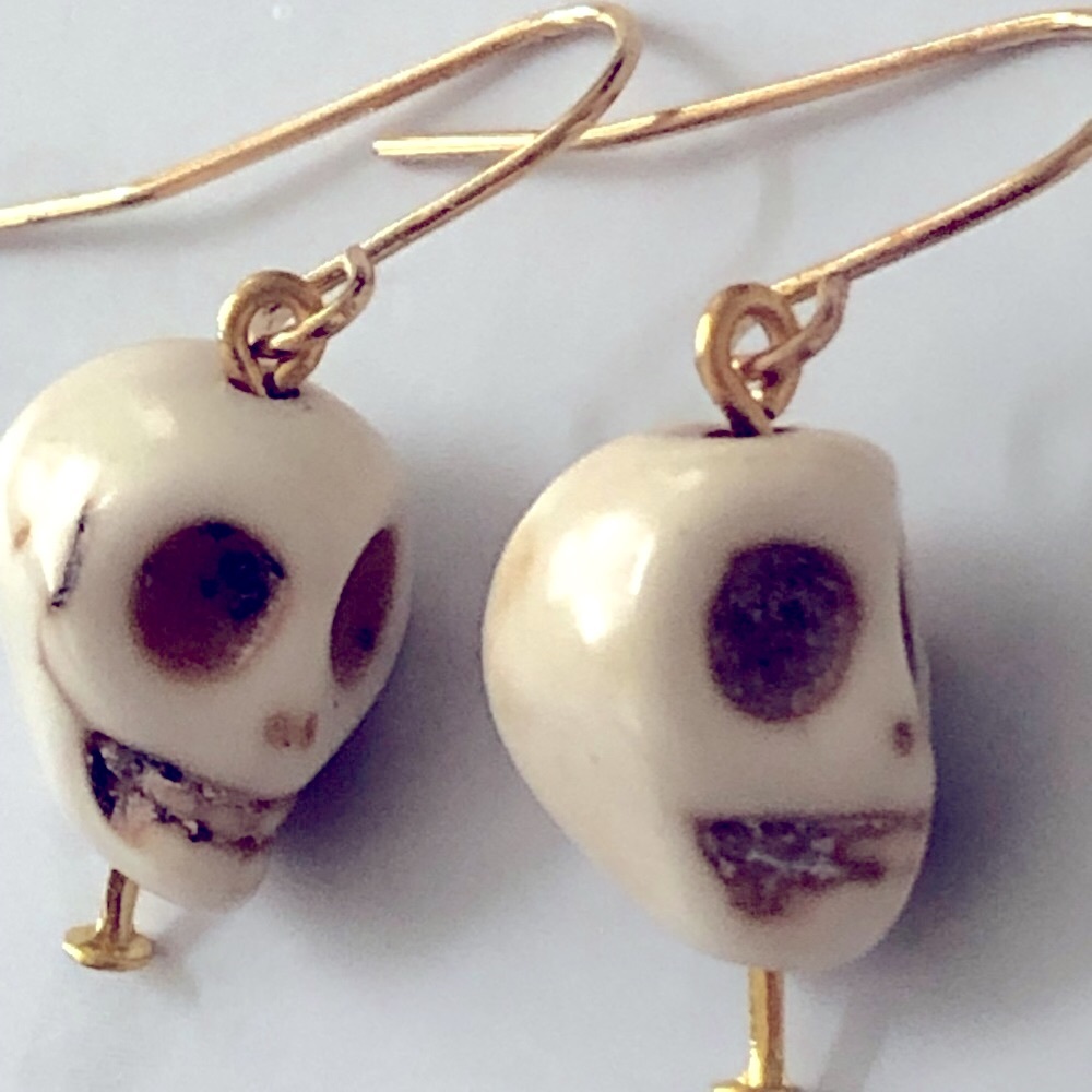New Halloween Skull Spooky Creepy Scary Dangling Drop Gothic Handmade Earrings